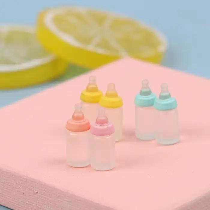Bouteille de lait miniature pour maison de poupée 1:12, 6 pièces, modèle de biberon, accessoires de