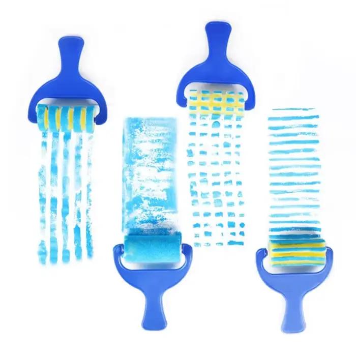 Ensemble de brosses éponge Graffiti pour enfants, jouets de dessin, sceau en forme de balai, brosse