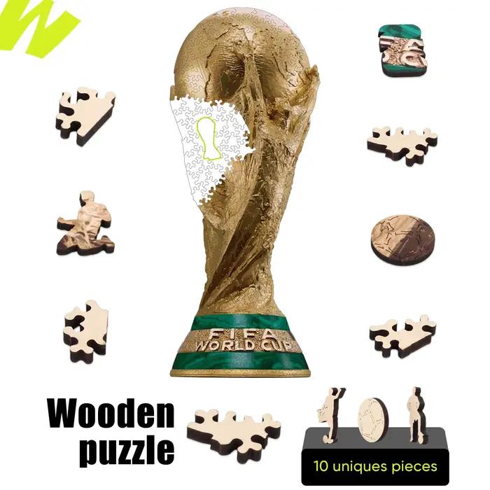 Puzzle en bois 3D découpé au laser, trophée officiel de la Coupe du Monde FIFA 2026 USA Mexique Cana