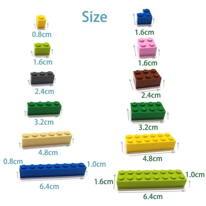 Blocs de construction à monter soi-même, 200 pièces, figurines murales épaisses, briques 1x4 points,