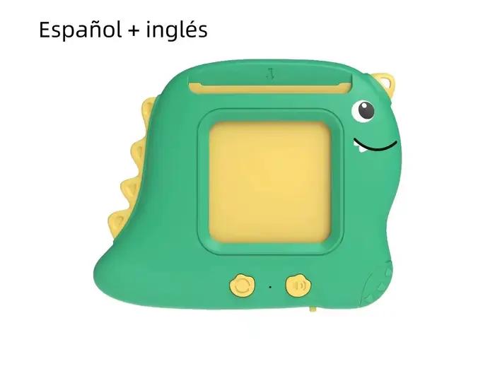 Machine d'apprentissage du petit dinosaure pour enfants, carte Flash parlante, anglais, espagnol, Ma