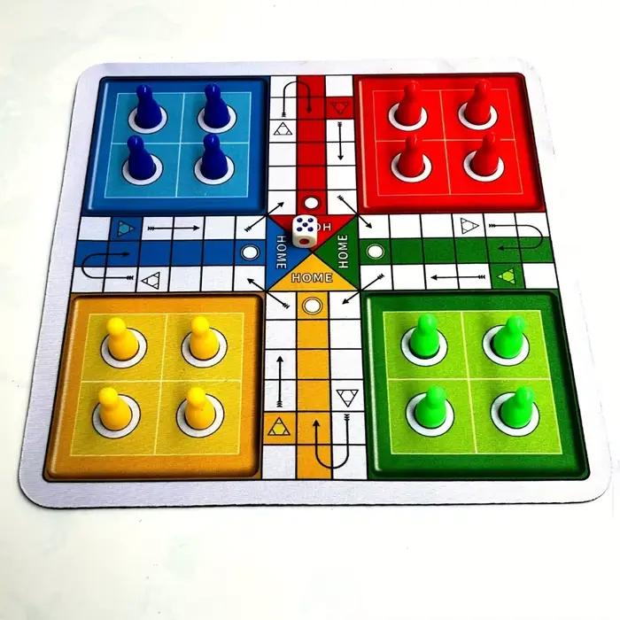 Jeu de Ludo classique, jeu de société interactif multijoueur avec tapis de souris, idéal pour les fê