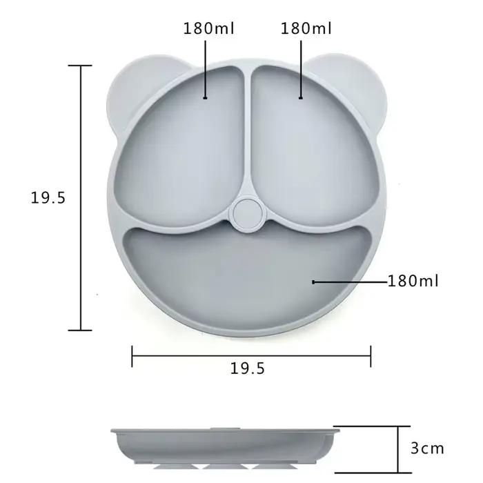 Bébé sûr Silicone assiette à manger aspiration dessin animé enfants plats alimentation enfant en bas