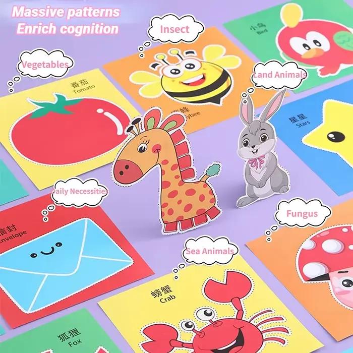 Livre d'activités d'apprentissage de la coupe du papier pour enfants, jouets d'artisanat, ciseaux de