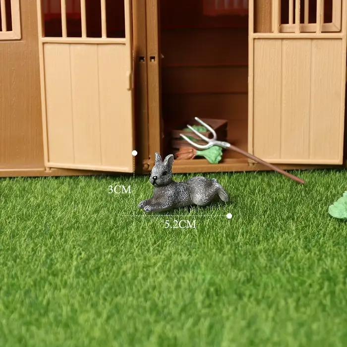 Simulation d'animaux agricoles, lapin, figurine d'action, modèle Miniature de lièvre arctique, jouet