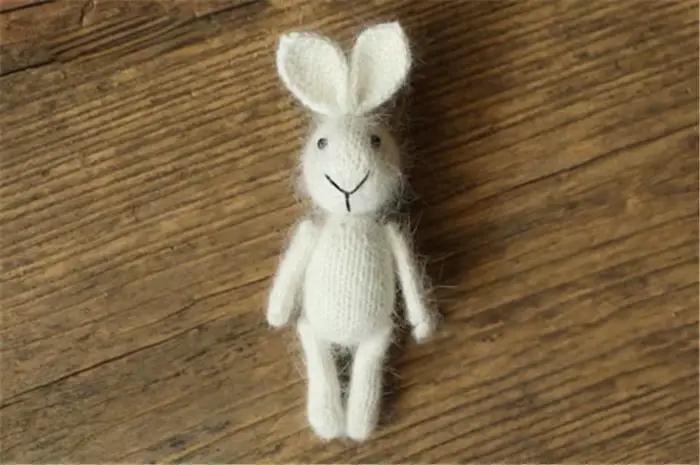 Poupées faites à la main tricotées lapin ours, Accessoires de photographie pour nouveau-nés, Accesso