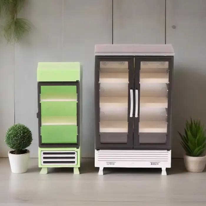 Réfrigérateur et congélateur de Simulation, modèle pour maison de poupée, Mini meubles, accessoires,