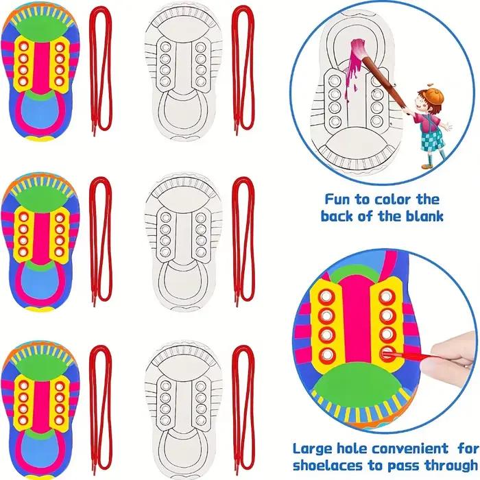 Lacets à enfiler, jouets d'enseignement, apprendre à nouer les lacets, jouet pour enfants en bas âge