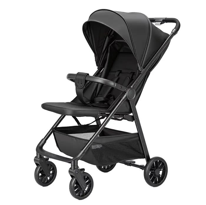 Poussette bébé pour tout-petits avec siège inclinable, poussette Ultra compacte avec grand panier de