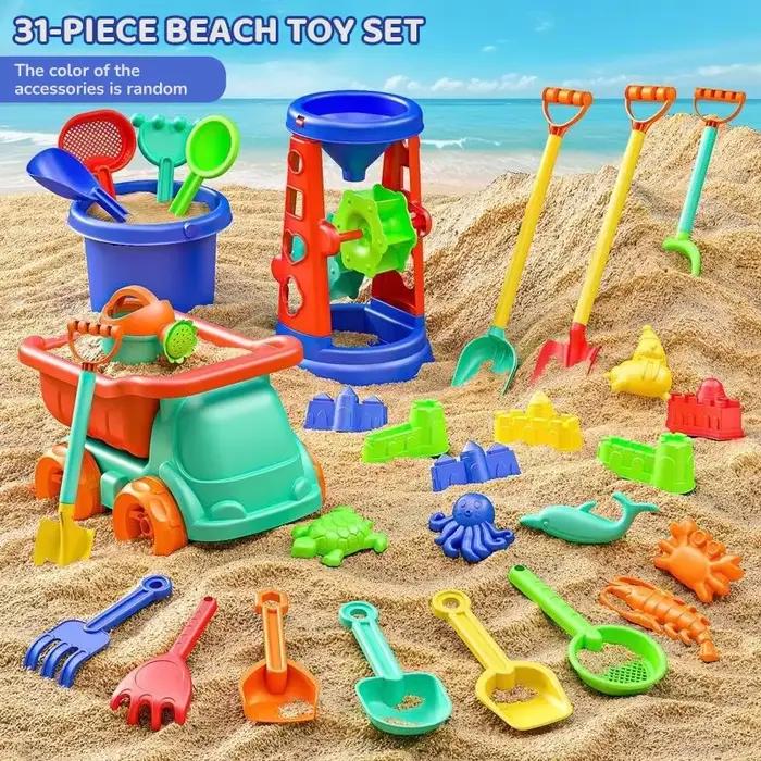 Ensemble de jouets de plage en plastique pour enfants, bac à sable sensoriel intérieur et extérieur,