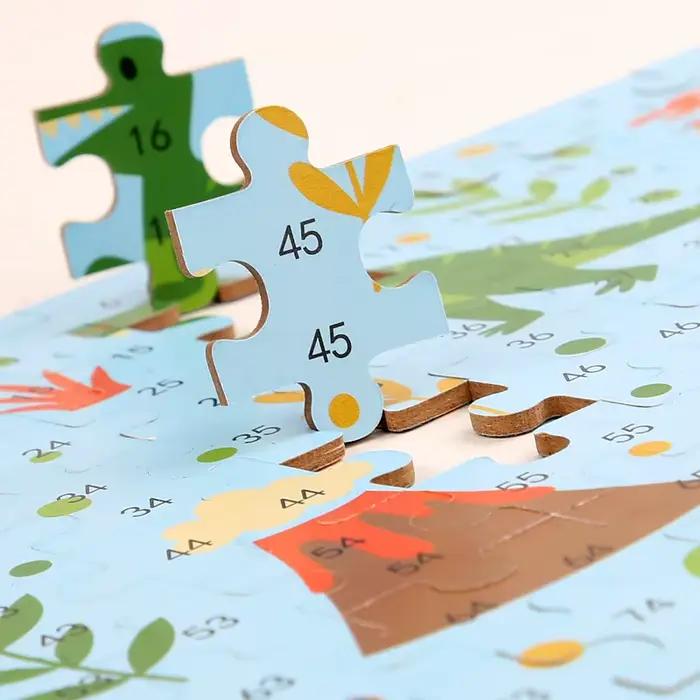 100 pièces enfants Puzzle en bois dessin animé Animal véhicule bois Parent enfant jeu jouet Puzzle b
