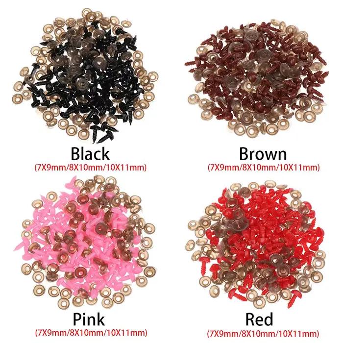 Nez triangulaire en plastique pour poupées, 100 pièces, artisanat exécutif, jouets, boutons d'ours,