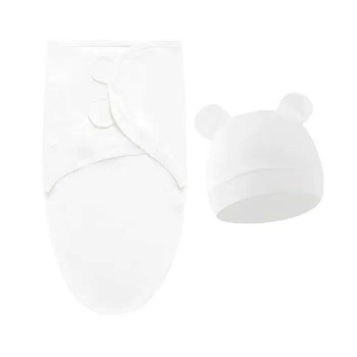 Ensemble de couverture et de chapeau pour bébé de 0 à 6 mois, en coton imprimé de dessin animé, emma