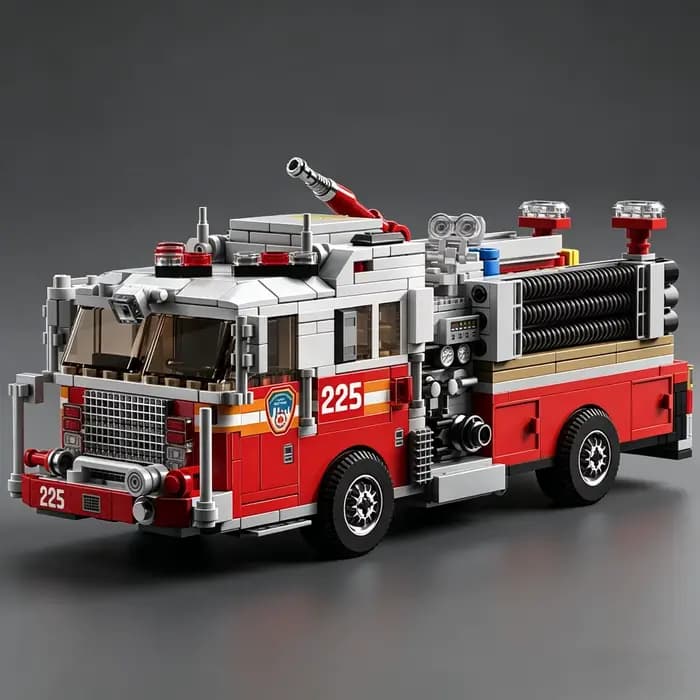 Kit de modèles de blocs de construction City Series American Fire Truck “Responder” : véhicule de po