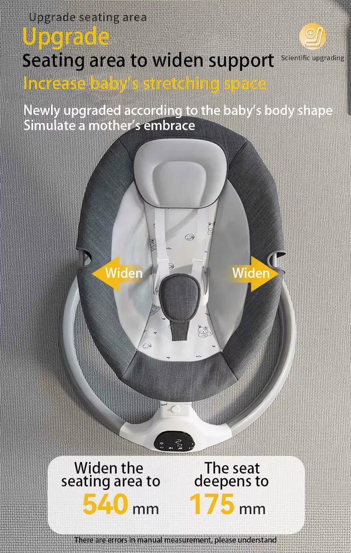 Berceau électrique Bluetooth pour bébé avec moustiquaire, chaise berçante musicale Bluetooth, lit bé