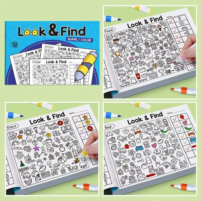 Livre de coloriage éducatif pour enfants : Jeu de recherche et de découverte amusant pour l'entraîne