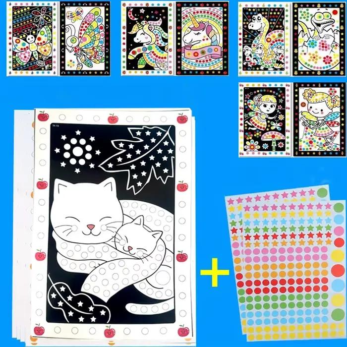 Autocollants de points de Puzzle amusants pour enfants, étiquette mosaïque de dessin d'animaux de de
