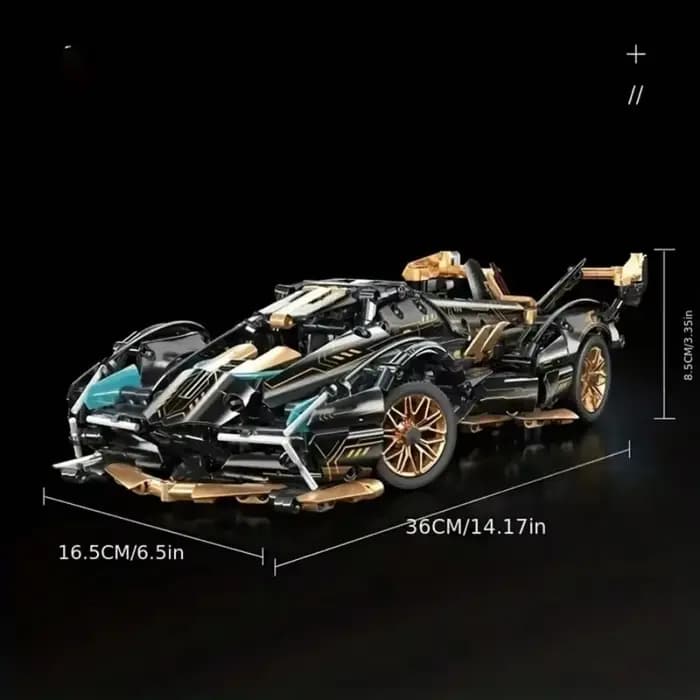 Modèle de voiture de sport en blocs de construction à l'échelle 1:14, Kit de blocs de construction d