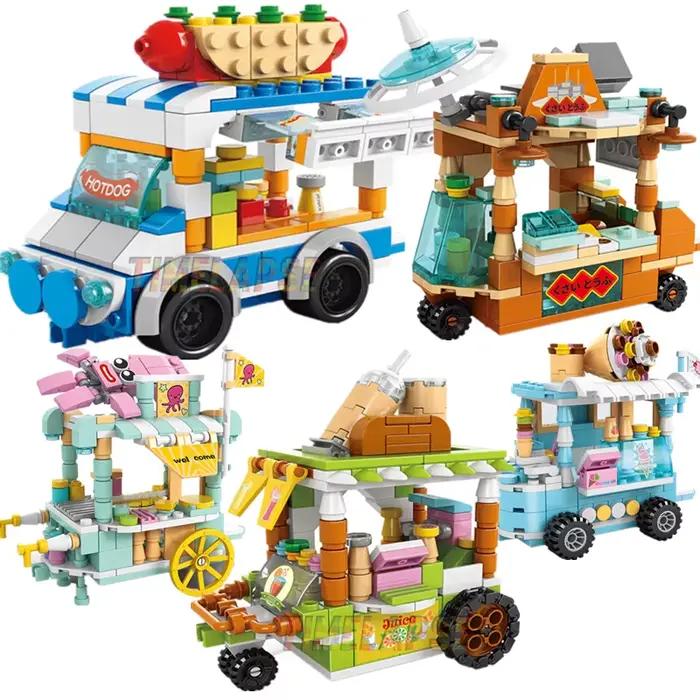 Kit de construction DIY Architecture : Magasin de crème glacée et de nourriture en blocs de rue, mod
