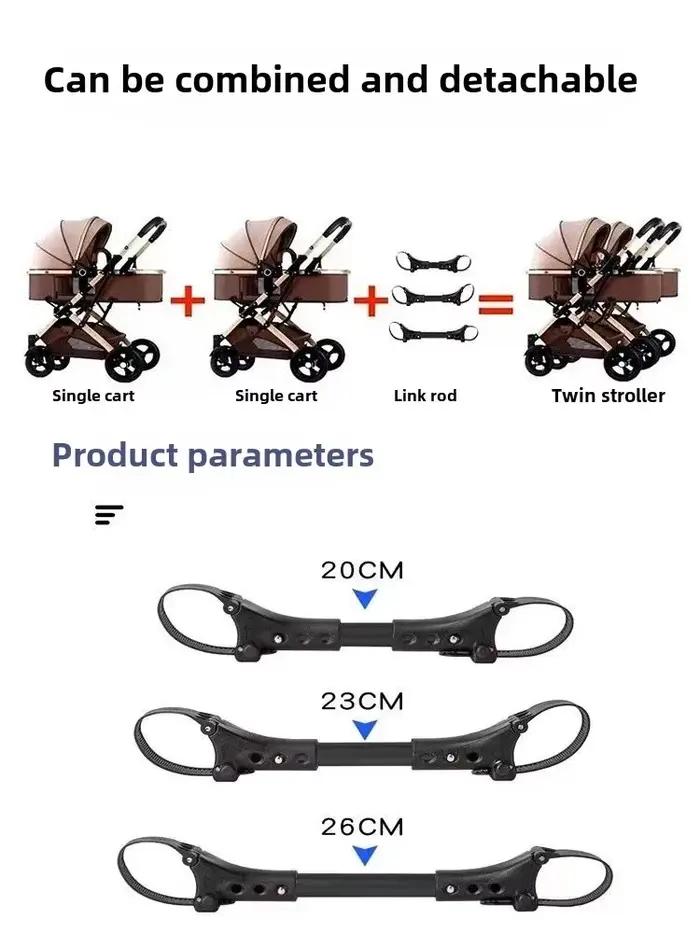 Nouvelle poussette double 3-en-1 2025 avec siège auto, poussette portable pliable à vue haute pour n