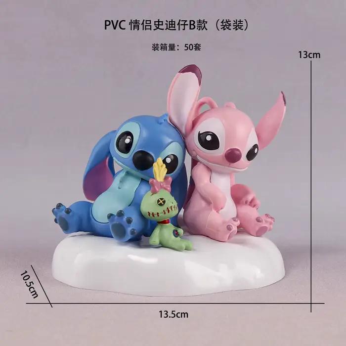 Figurines d'action Disney Stitch Angel, dessin animé Lilo & Stitch, mignonnes, décoration de collect