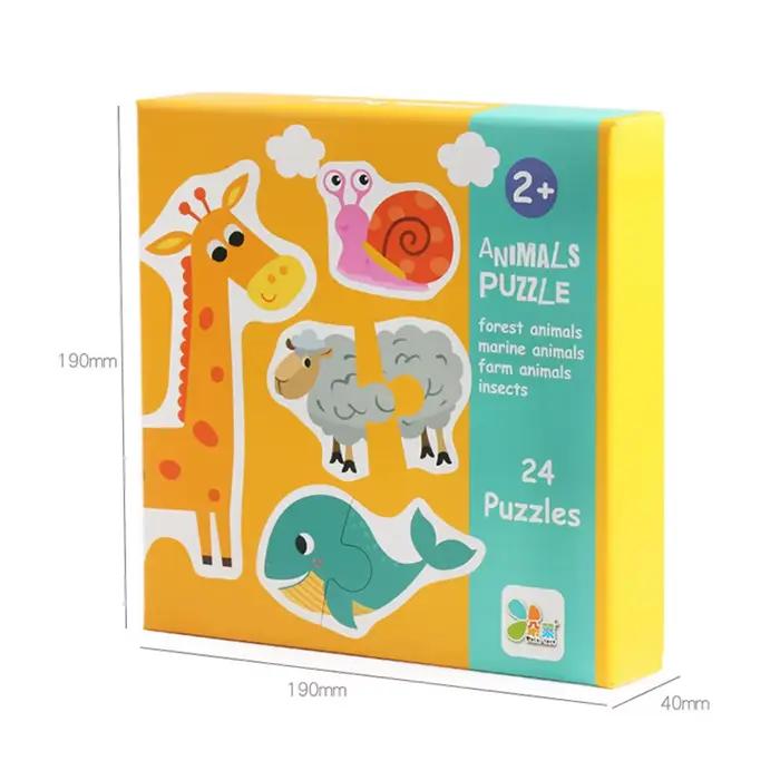 Puzzle en bois pour enfants, jeu assorti, apprentissage précoce, Cognition, animaux, fruits, trafic,