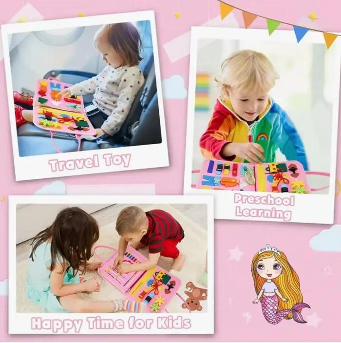 Planche occupée Montessori pour tout-petits, jouets sensoriels pour autisme, activité éducative, mot