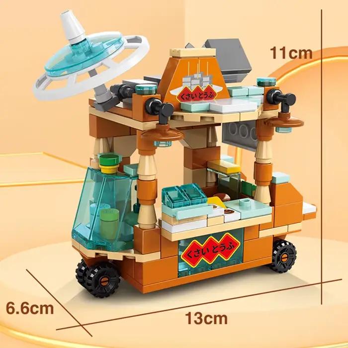 Kit de construction DIY Architecture : Magasin de crème glacée et de nourriture en blocs de rue, mod