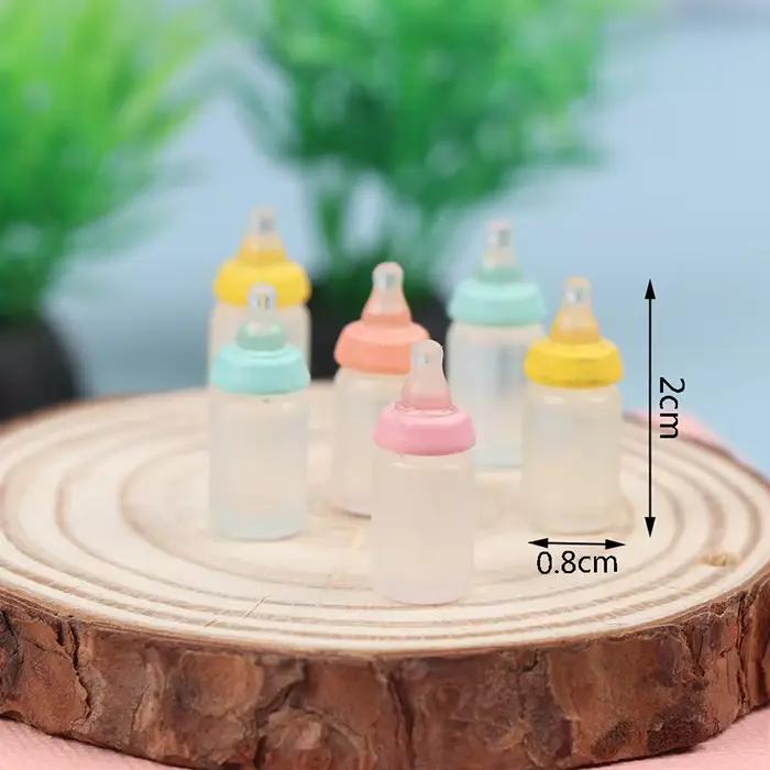 Bouteille de lait miniature pour maison de poupée 1:12, 6 pièces, modèle de biberon, accessoires de