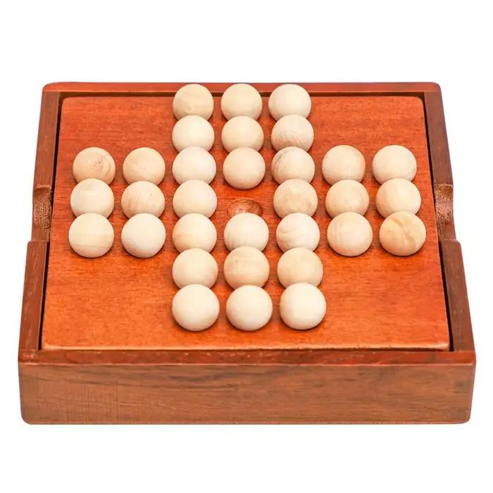 AIUAZA en bois indépendant unique Noble échecs jeu de bureau éducatif pour enfants classique chevill
