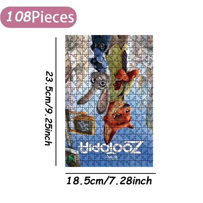 Puzzle en bois Zootopia 108/200/300/500/1000 pièces, décoration murale pour la maison, cadeau éducat