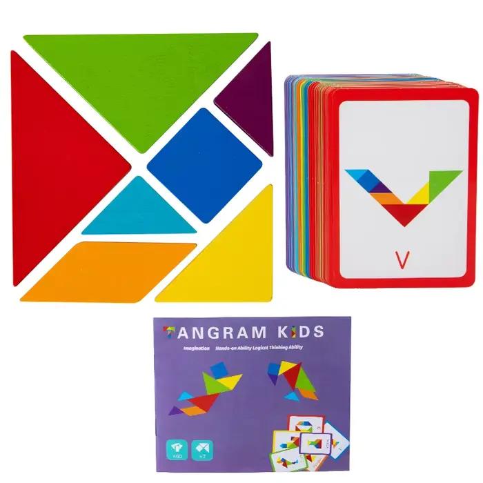 Puzzle Tangram en bois 3D, jeux de société, jouets éducatifs Montessori pour enfants de la maternell