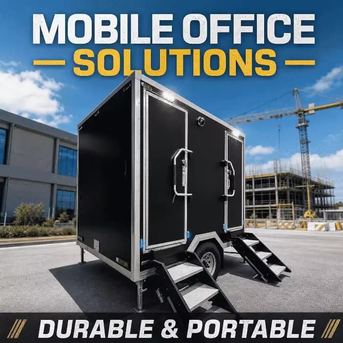 Toilettes mobiles industrielles robustes avec structure en acier et réservoir anti-fuite pour chanti