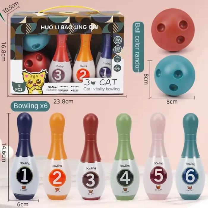 Ensemble de jeu de Bowling, jouets éducatifs d'apprentissage des nombres d'animaux pour enfants en b