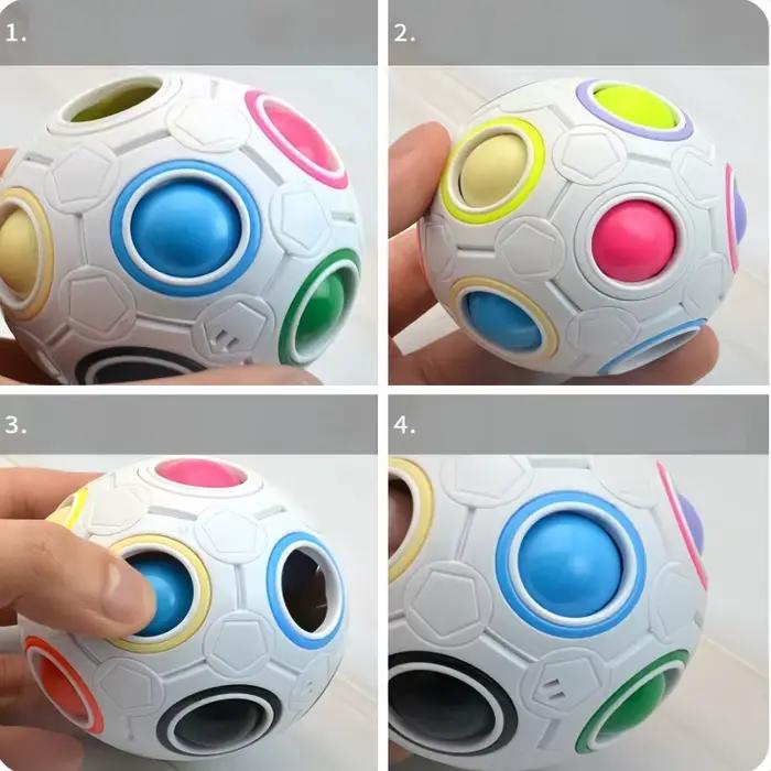 Cube anti-Stress magique pour enfants, jouets Puzzle boules arc-en-ciel, jouet éducatif pour enfants