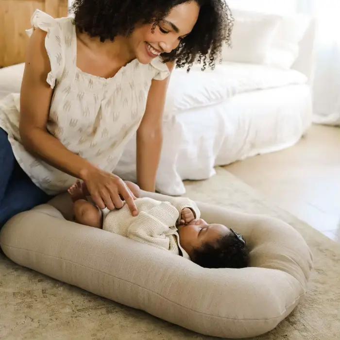 Transat bébé unisexe 0-12 mois en pur coton respirant, lit bébé portable pour la maison et les voyag