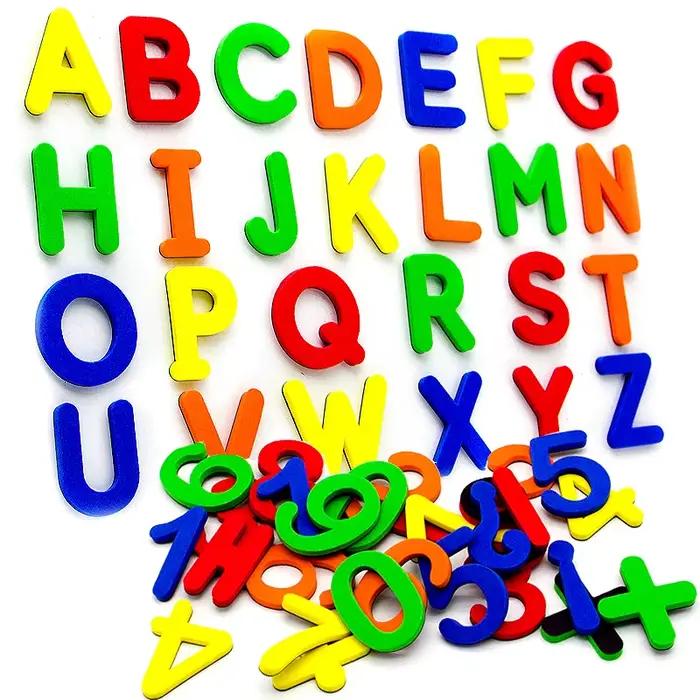Ensemble de lettres magnétiques en mousse EVA, 24 à 76 pièces, pour apprendre l'orthographe et compt