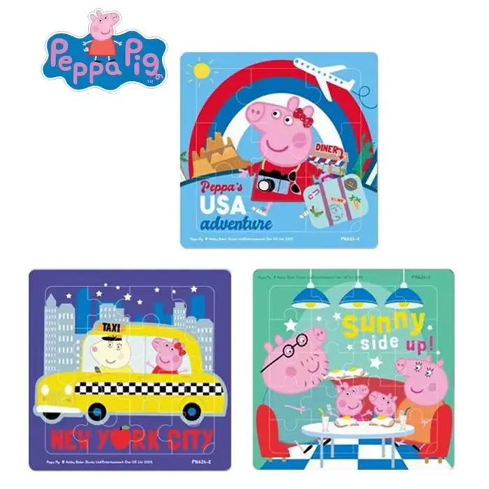 Peppa Pig Puzzle éducation précoce Puzzle maternelle papier bloc de construction pensée dessin animé