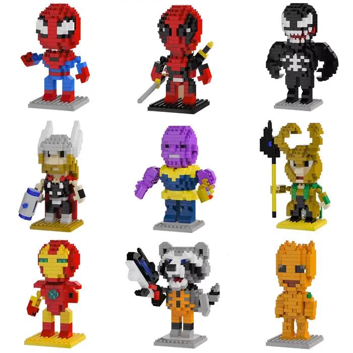 Marvel légendes blocs de construction lega Deadpool Spider Man blocs de construction Iron Man Loki p