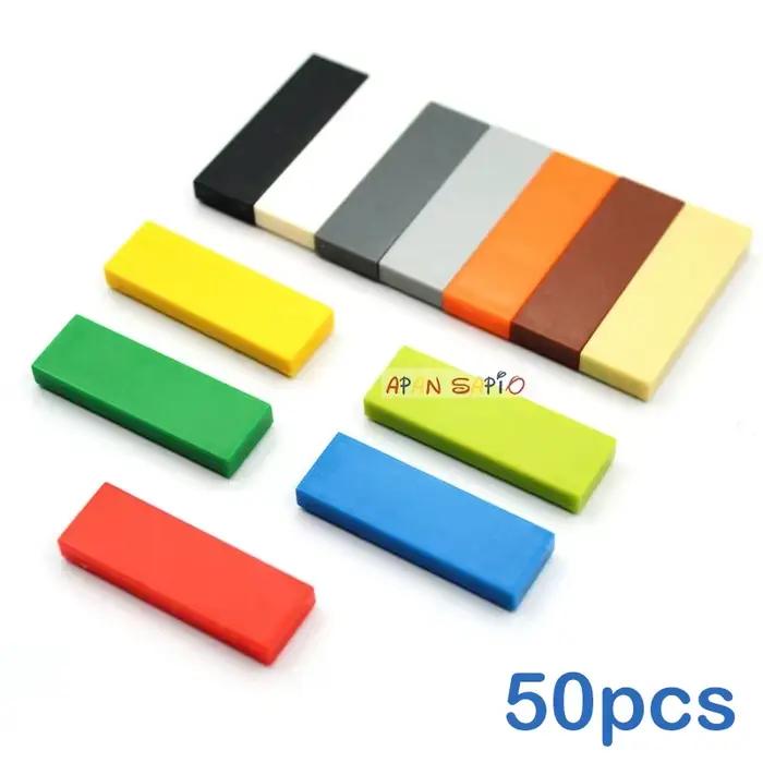 Blocs de construction fins et lisses, 50 pièces, 1x3 points, jouets éducatifs créatifs pour enfants,
