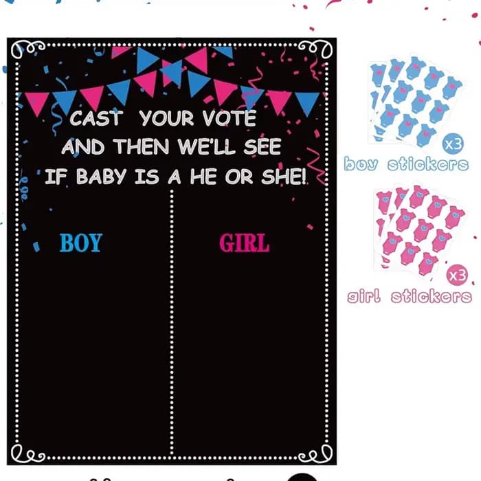 1 Ensemble de décorations et fournitures de fête pour révélation du sexe (garçon ou fille), jeux pou
