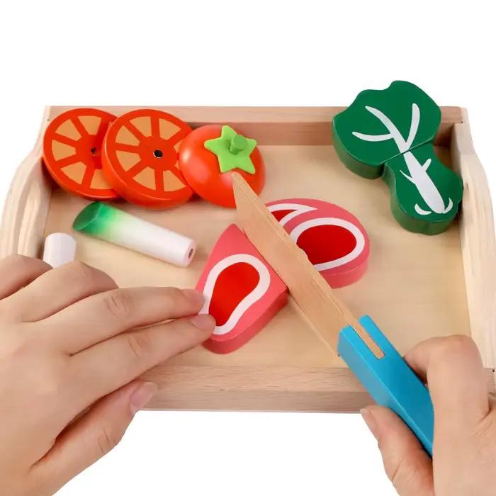 Jouet de Simulation de cuisine, jeu classique en bois, jouet éducatif Montessori pour enfants, cadea