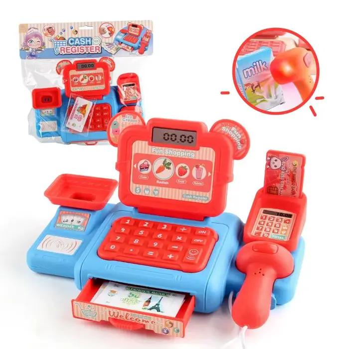 //1 ensemble de jouets de simulation de caisse enregistreuse parent-enfant, interactifs, avec lumièr