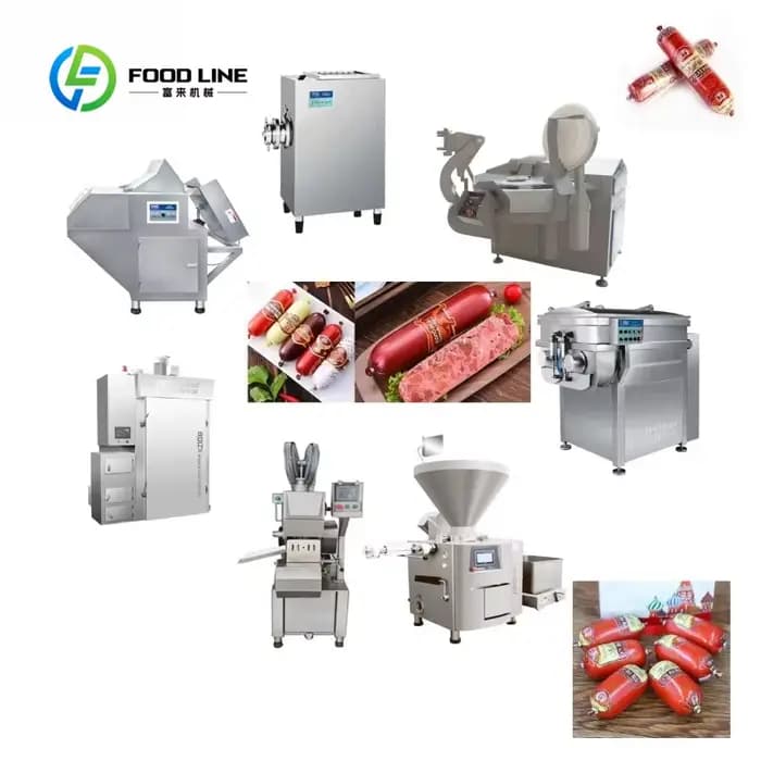 Ligne de production de saucisses, ligne de transformation complète pour usine de viande, FL, sur mes