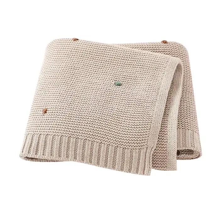 Couvertures pour nouveau-né 90x70cm, tricotées pour nourrissons, garçons et filles, en coton Ultra d