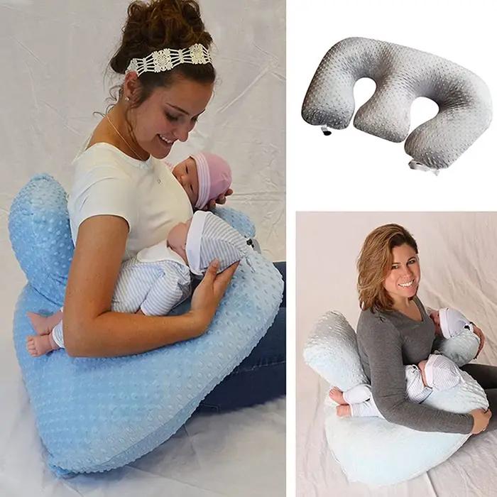 Coussin d'allaitement multifonctionnel double, coussin de soutien pour l'allaitement des nouveau-nés