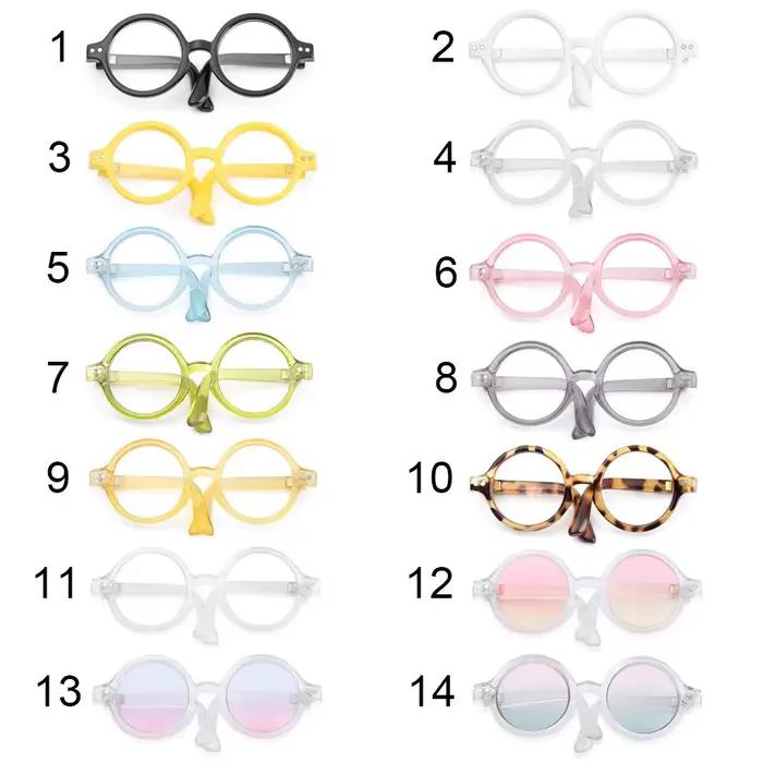 Lunettes à Beurre Miniatures à Monture Ronde, Verres Transparents, Accessoires pour Blythe