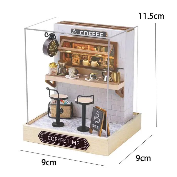 Kit de maison miniature en bois 3D DIY, boutique de pâtisserie, puzzle miniature, modèle de boulange
