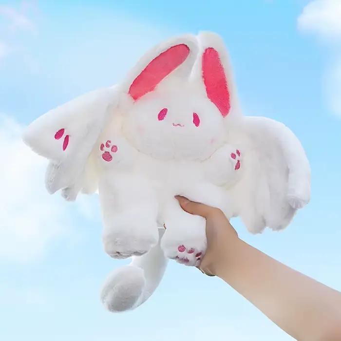 Lapin blanc volant en peluche, poupée chauve-souris, nouveau jouet Unique, Animal de dessin animé, l