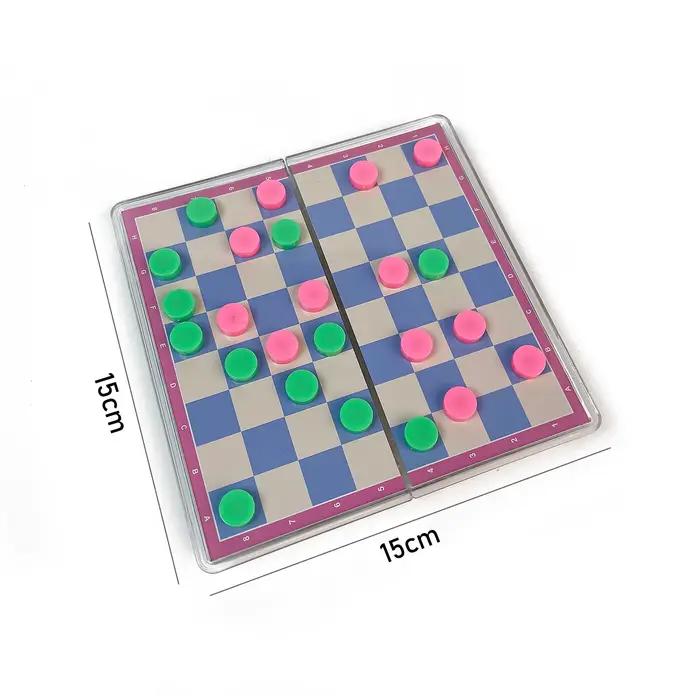 Jeu de dames magnétique pliable en cristal, plateau transparent en plastique, jeu de stratégie class